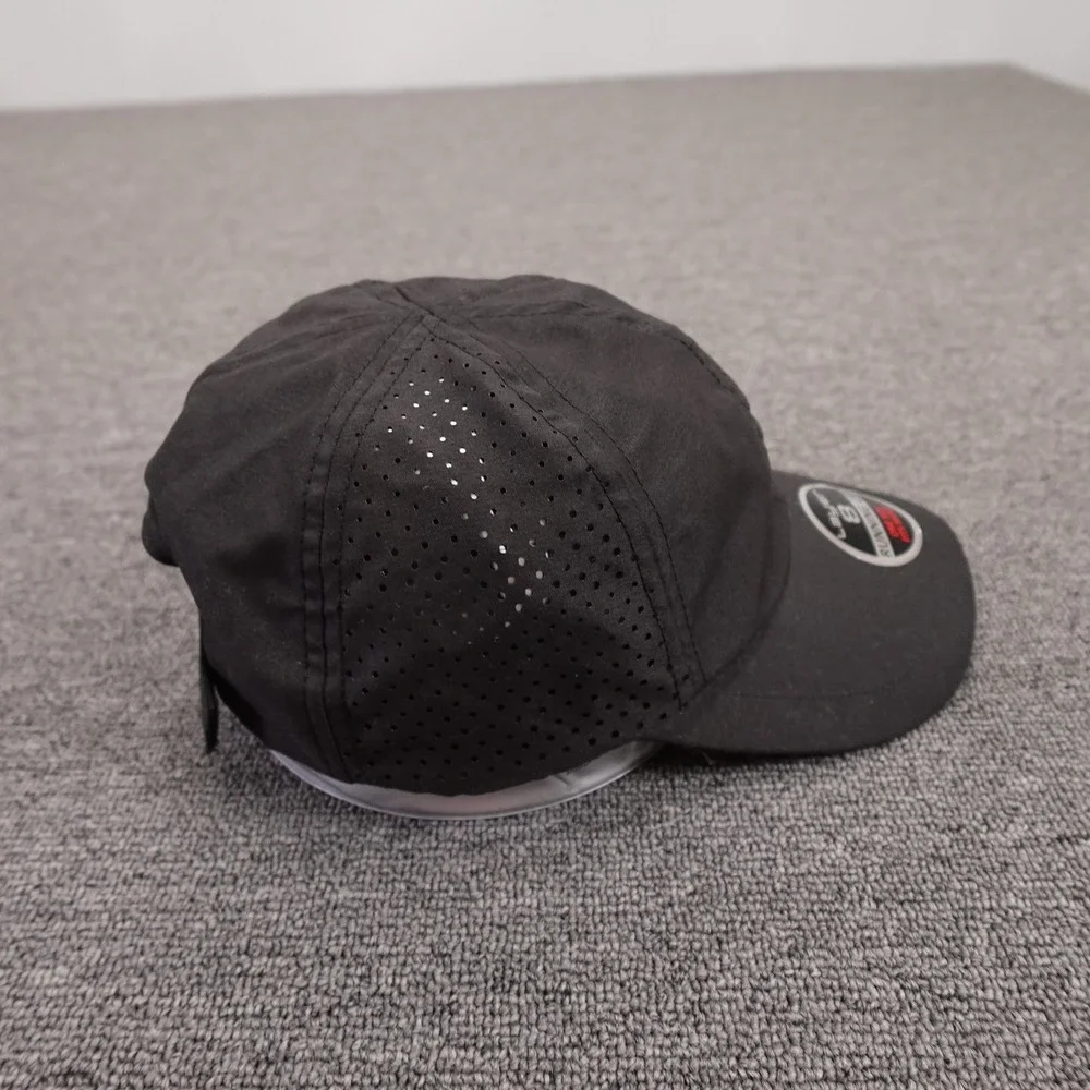 Layer 8 Hat Cap Strap Back Mens One Size Black Running Lightweight Polyester